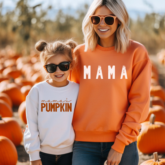 Mama Pumpkin Matching Sweatshirts