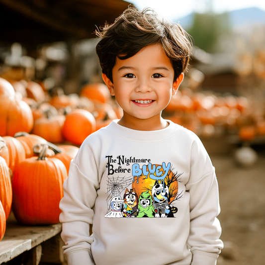 The Nightmare Before Bluey Kids Sweatshirt